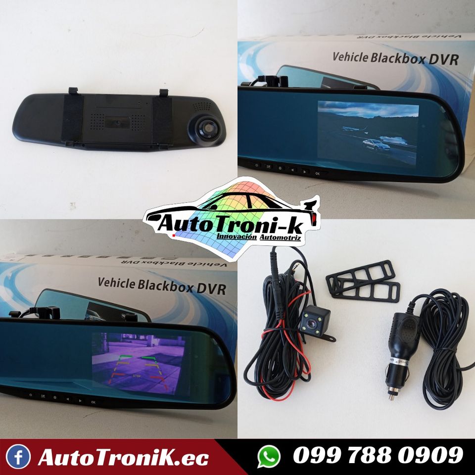🌟 Retrovisor Digital ✨ Con cámara frontal 📸 y posterior 🎥