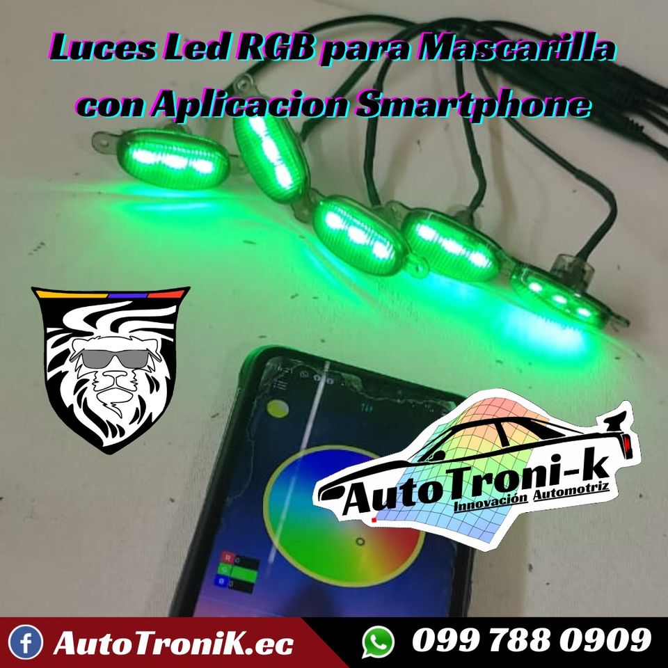 💯 Luces Led RGB para mascarilla ✅ Tipo RAPTOR✨