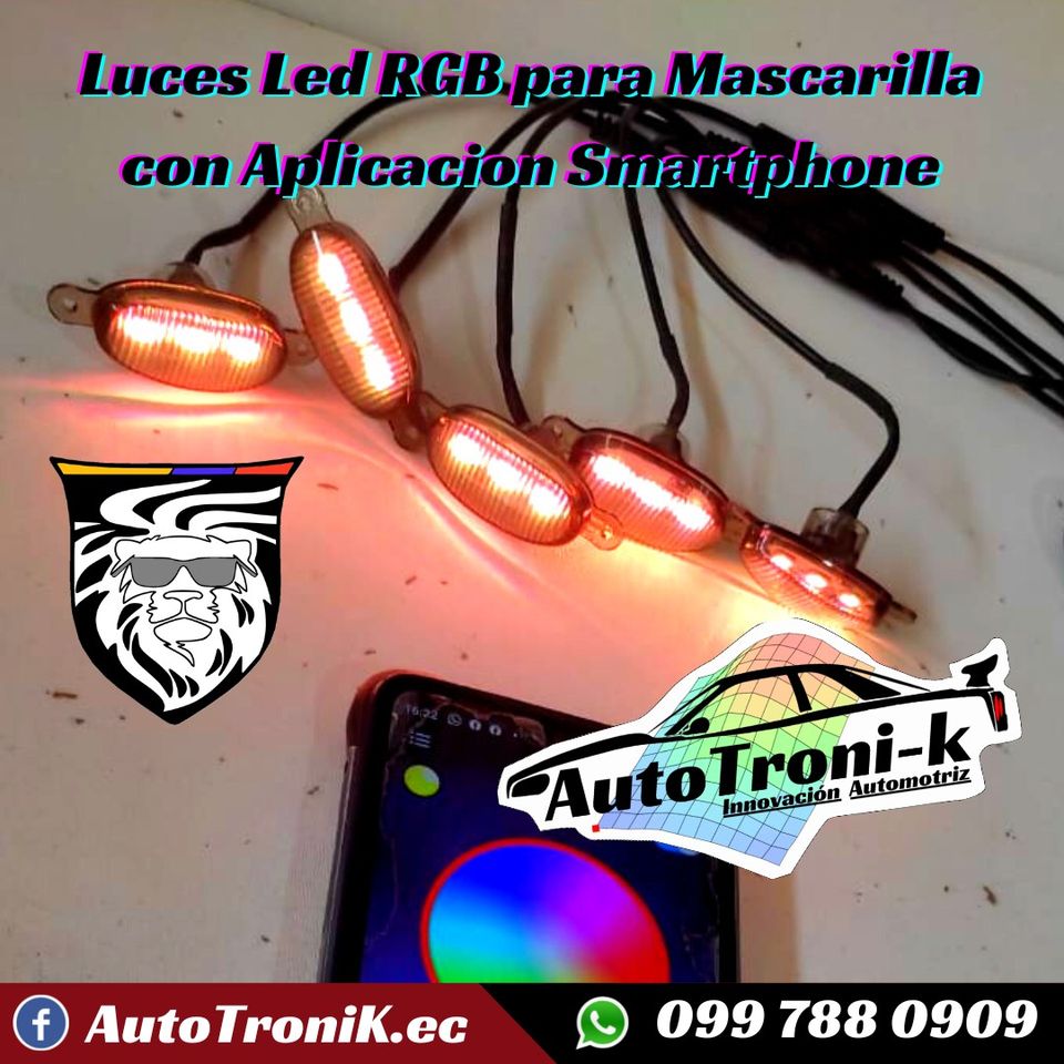 💯 Luces Led RGB para mascarilla ✅ Tipo RAPTOR✨