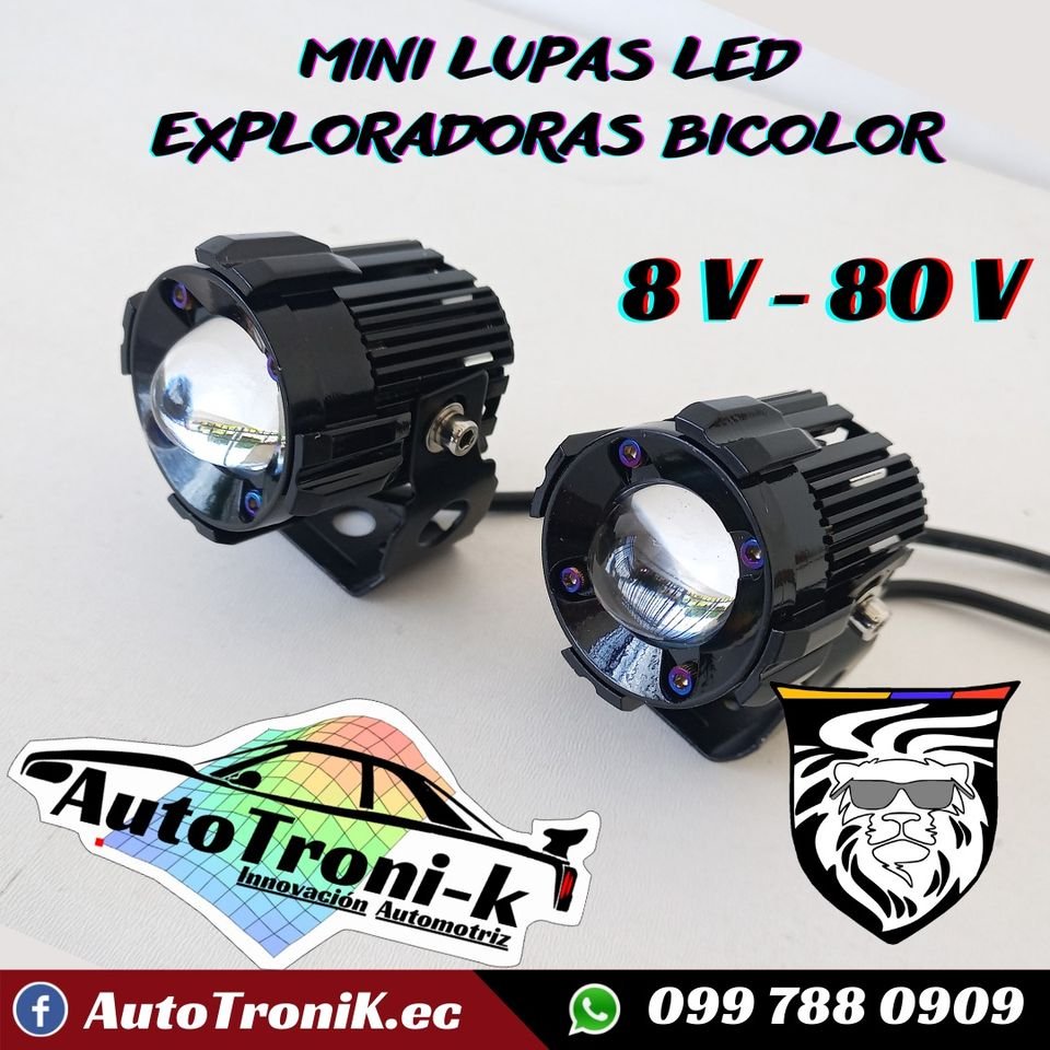 🔥 Mini Lupas Led Bicolor 03 ✅ Antiniebla 😎