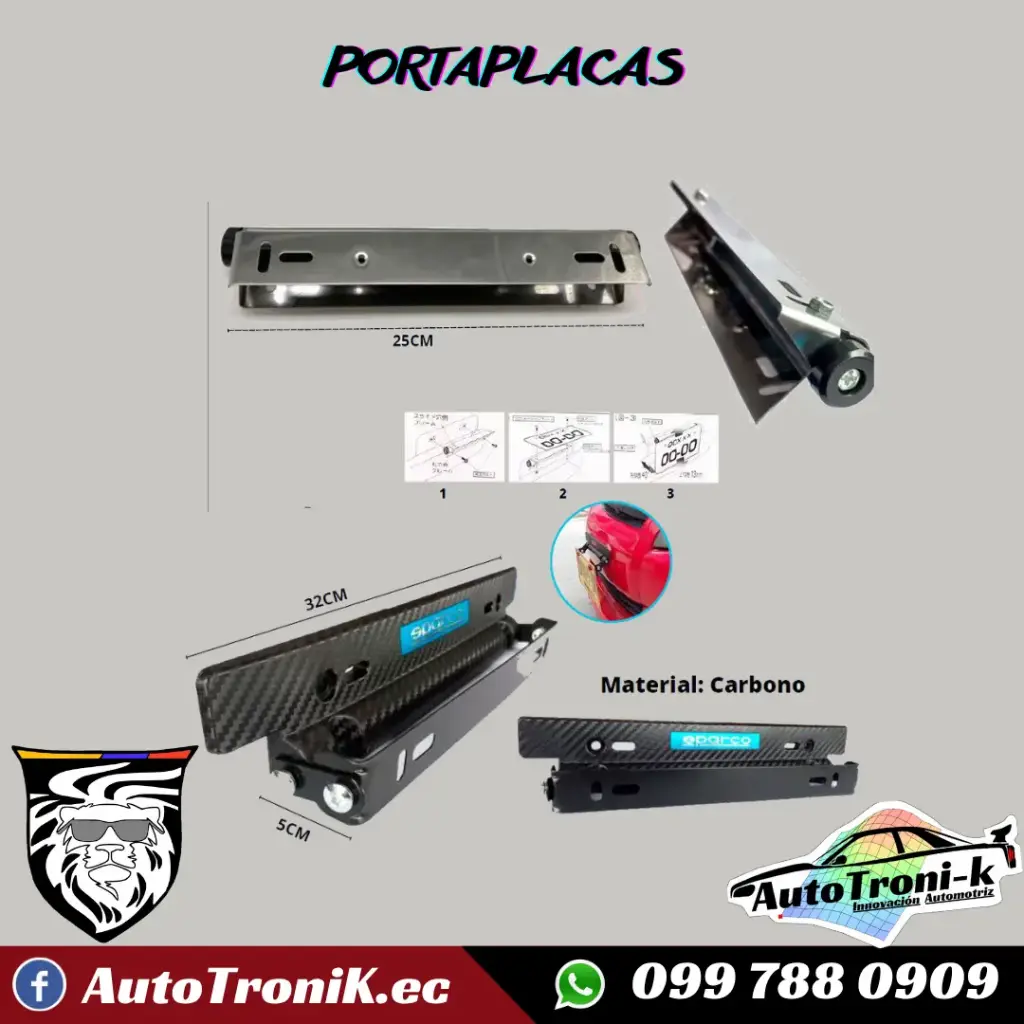 PORTAPLACAS DE ALUMINIO Y CARBONO