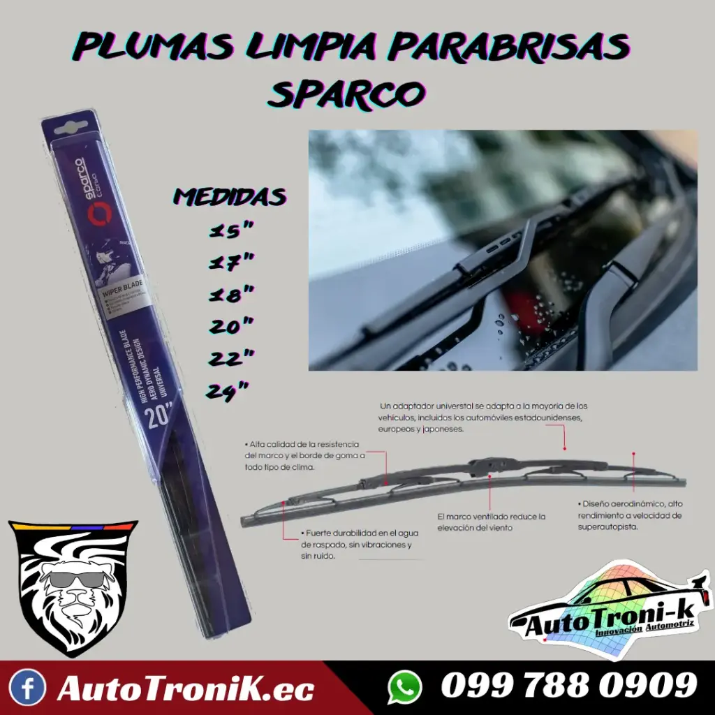PLUMAS SPARCO LIMPIA PARABRISAS VARIAS MEDIDAS