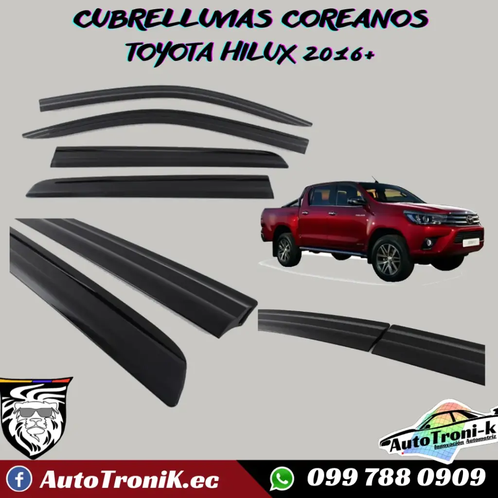 CUBRELLUVIAS COREANOS TOYOTA HILUX 2016+