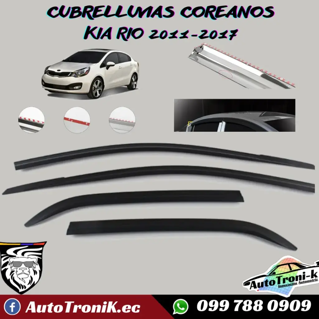CUBRELLUVIAS COREANOS KIA RIO 2011-2017