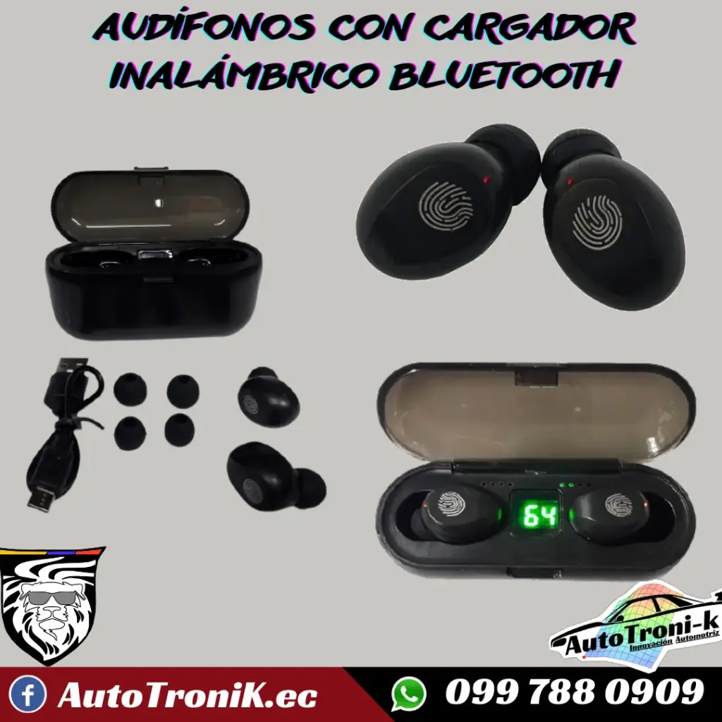 AUDÍFONOS CON CARGADOR INALÁMBRICO BLUETOOTH 