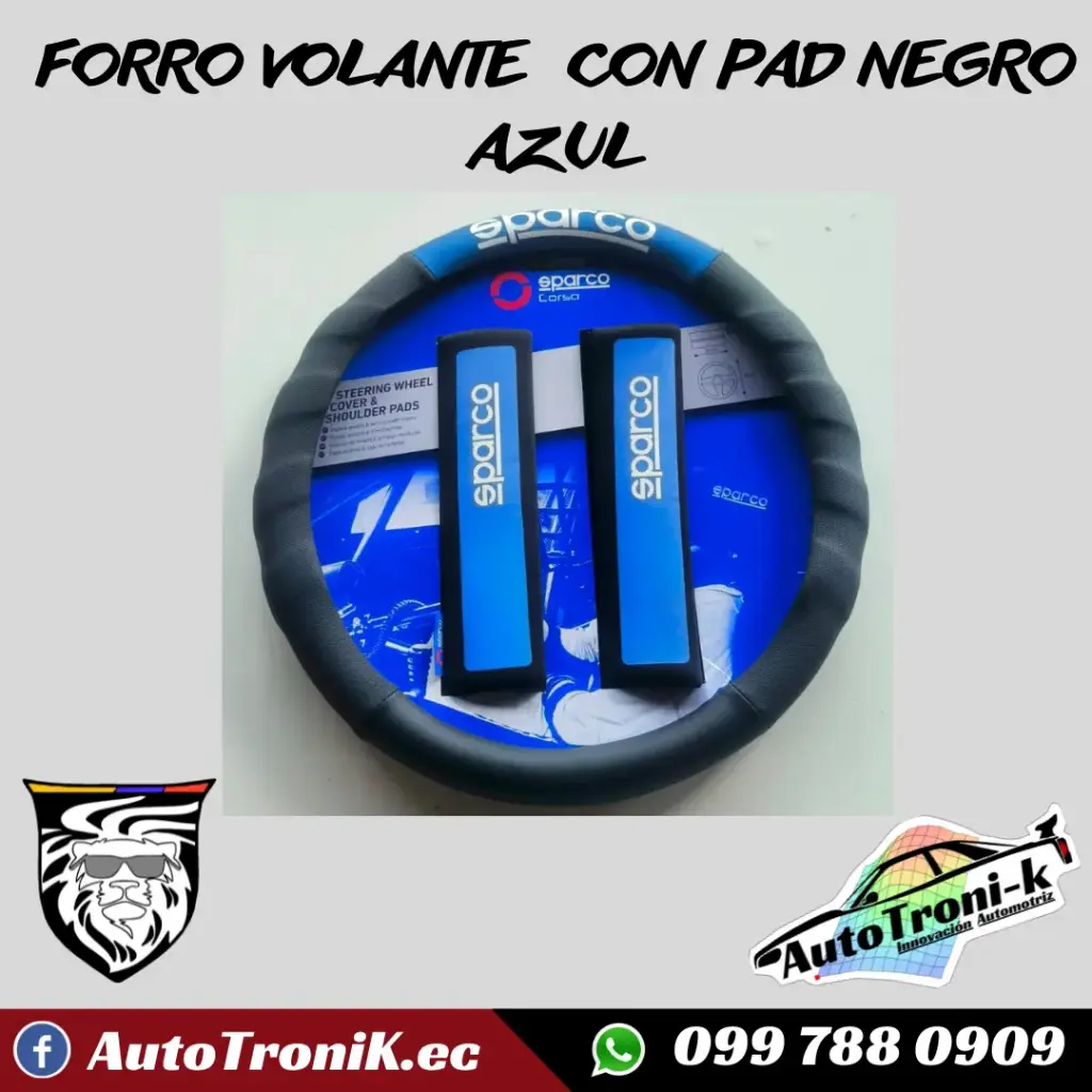 FORRO VOLANTE  CON PAD NEGRO AZUL
