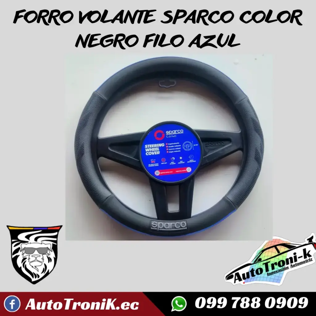 FORRO VOLANTE SPARCO COLOR NEGRO FILO AZUL