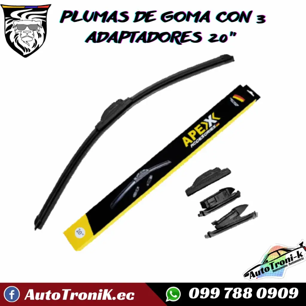 PLUMAS DE GOMA APEX CON 3 ADAPTADORES 20"