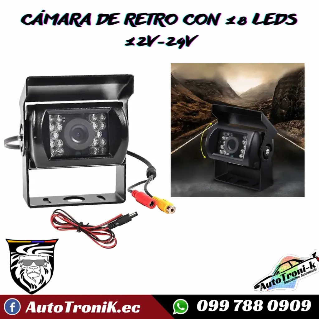 CÁMARA DE RETRO CON 18 LEDS 12V-24V