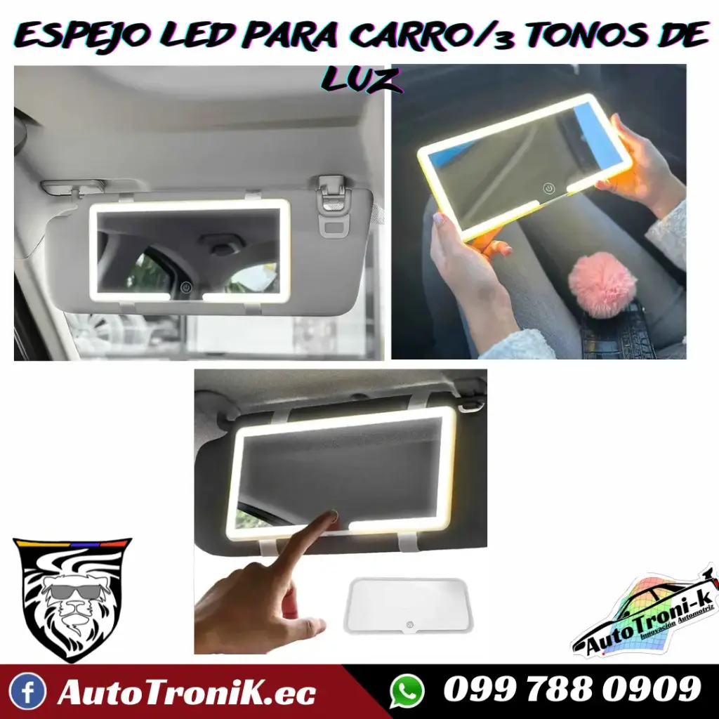 ESPEJO LED PARA MAQUILLARSE EN EL CARRO