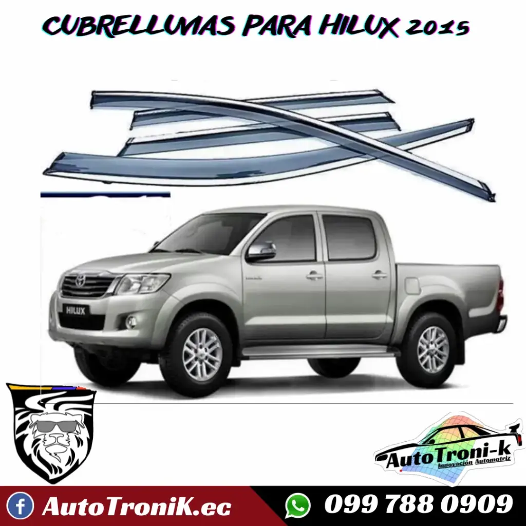 JUEGO DE CUBRELLUVIAS CROMADOS PARA HILUX 2015
