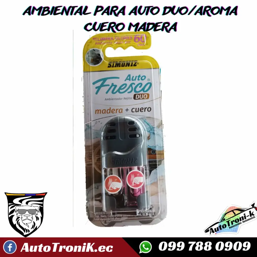 AMBIENTAL PARA AUTO DUO/AROMA CUERO MADERA