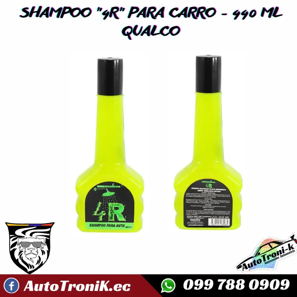 SHAMPOO "4R" PARA CARRO - 440 ML QUALCO 