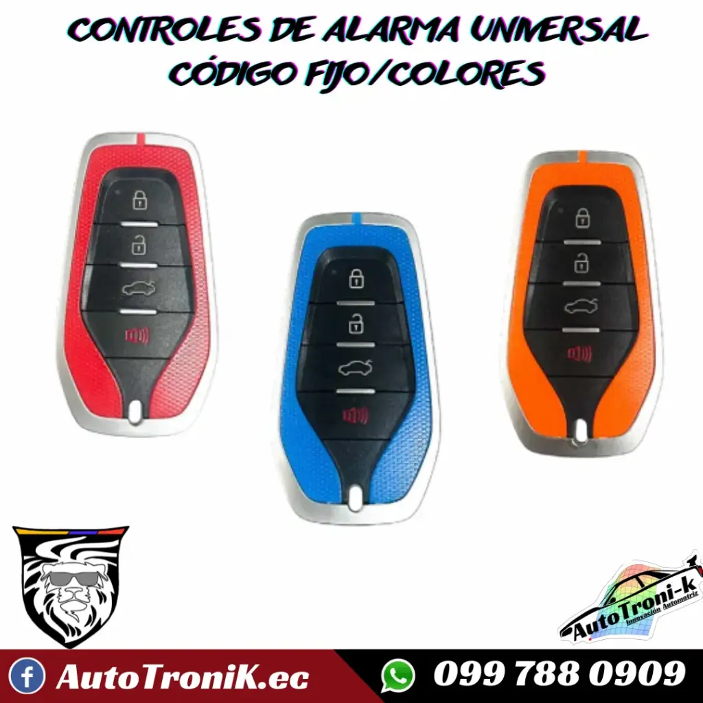 CONTROLES DE ALARMA UNIVERSAL CÓDIGO FIJO/COLORES