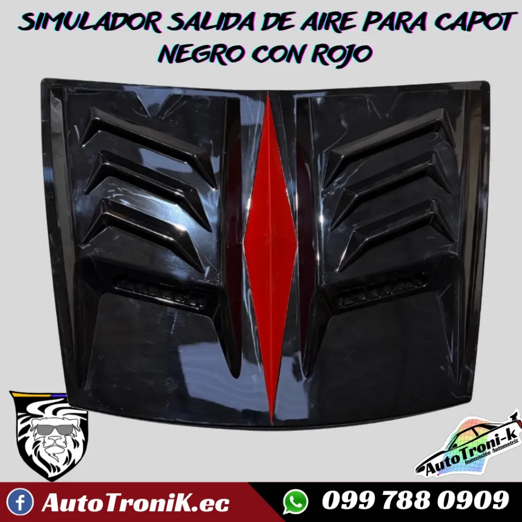 SIMULADOR SALIDA DE AIRE PARA CAPOT NEGRO CON ROJO