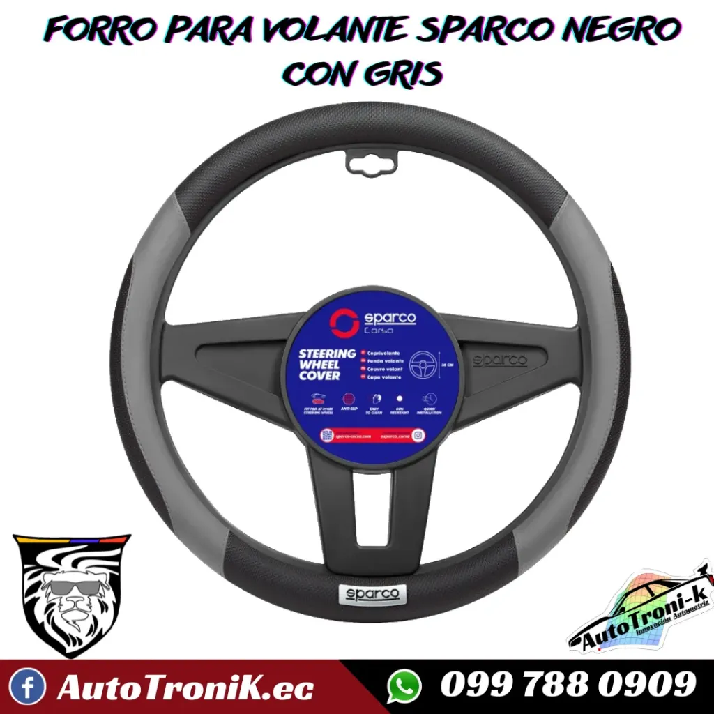 FORRO PARA VOLANTE SPARCO NEGRO CON GRIS