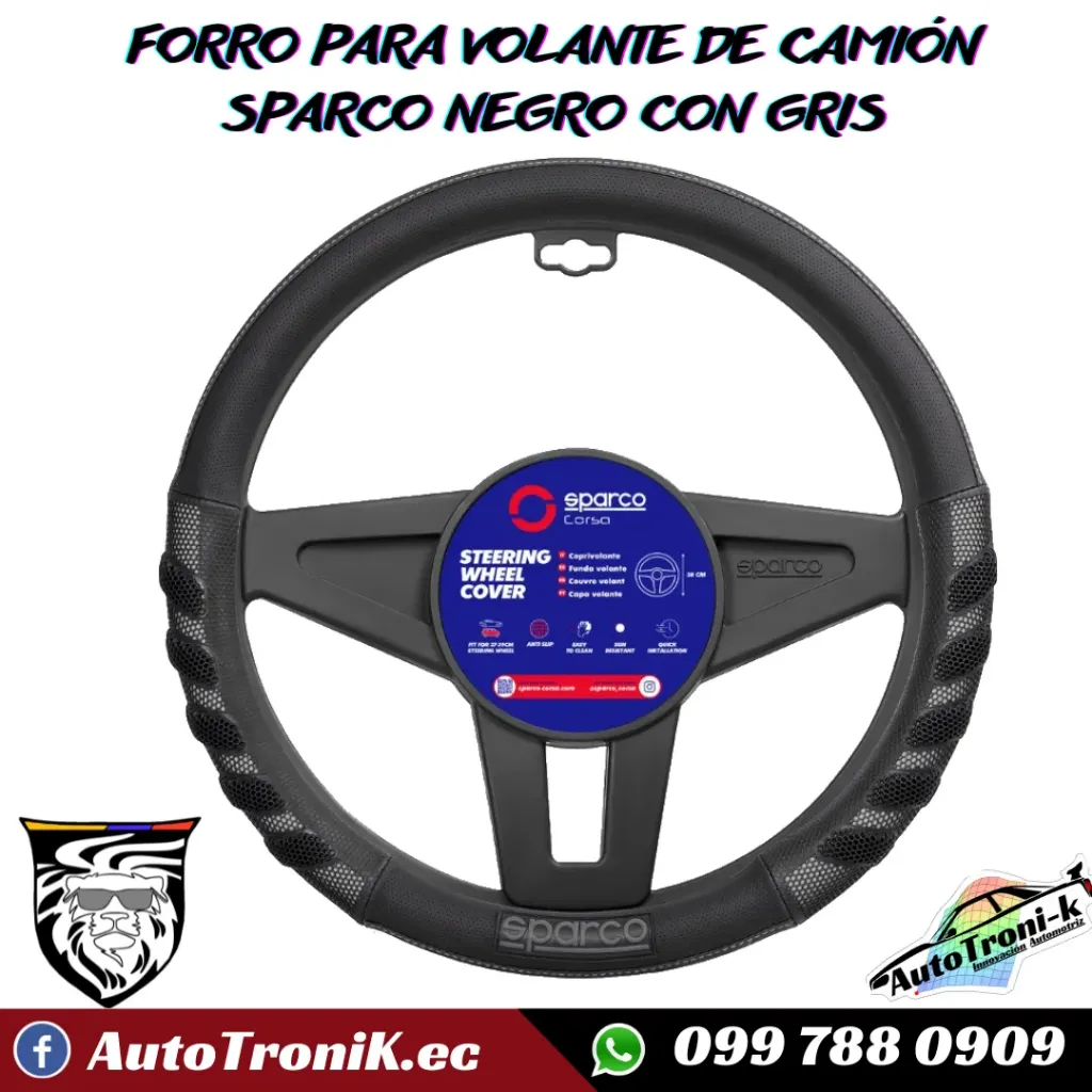 FORRO PARA VOLANTE DE CAMIÓN SPARCO NEGRO CON GRIS