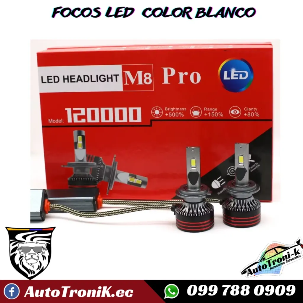 FOCOS LED  COLOR BLANCO M8 PRO