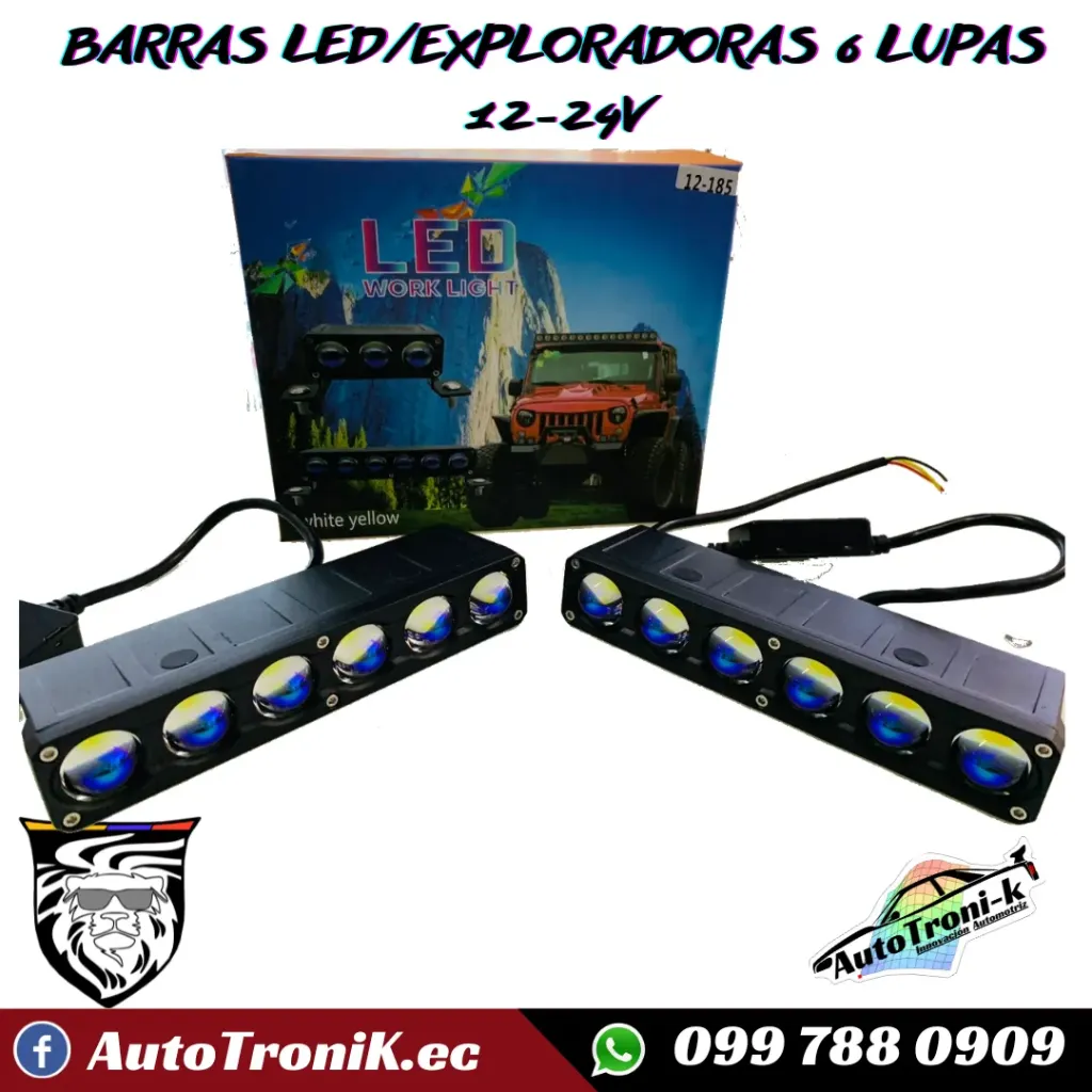BARRAS LED/EXPLORADORAS 6 LUPAS 12-24V/PAR