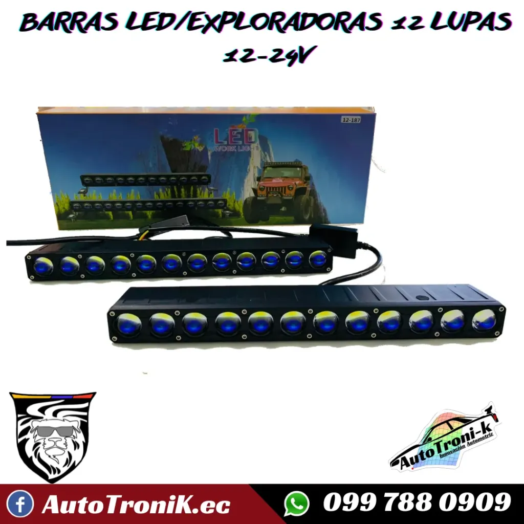 BARRAS LED/EXPLORADORAS 12 LUPAS 12-24V/CADA UNA