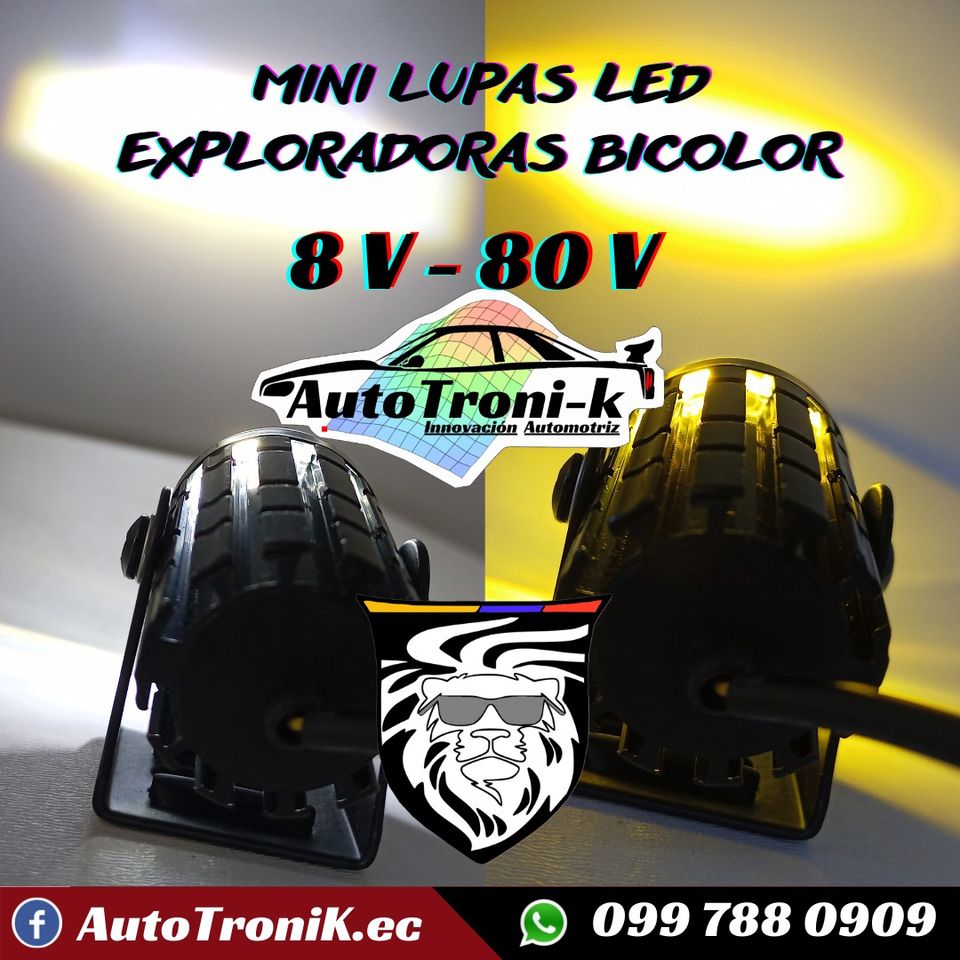 🔥 Mini Lupas Led Bicolor 01 ✅ Antiniebla 😎