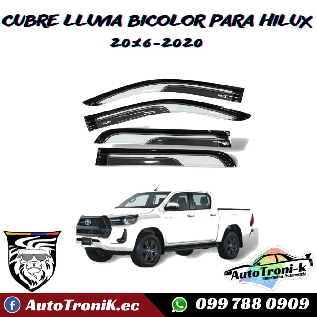 CUBRE LLUVIA BICOLOR PARA TOYOTA HILUX 2016-2020
