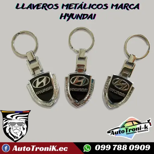 LLAVEROS METÁLICOS MARCA HYUNDAI