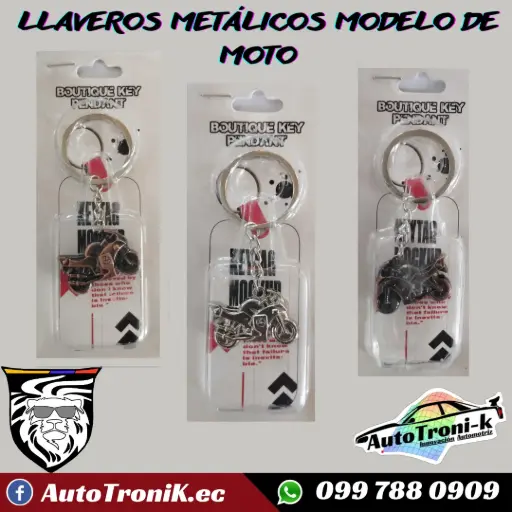 LLAVEROS METÁLICOS MODELO MOTO