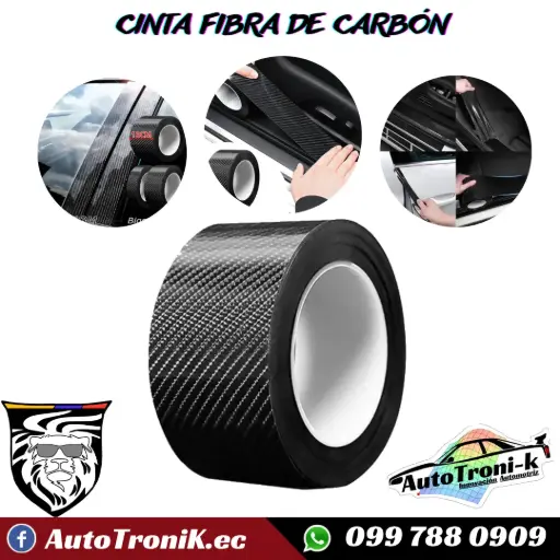 CINTA FIBRA DE CARBÓN 5D ROLLO