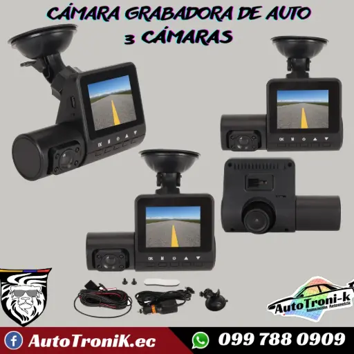 CÁMARA GRABADORA DE AUTO/3 CÁMARAS