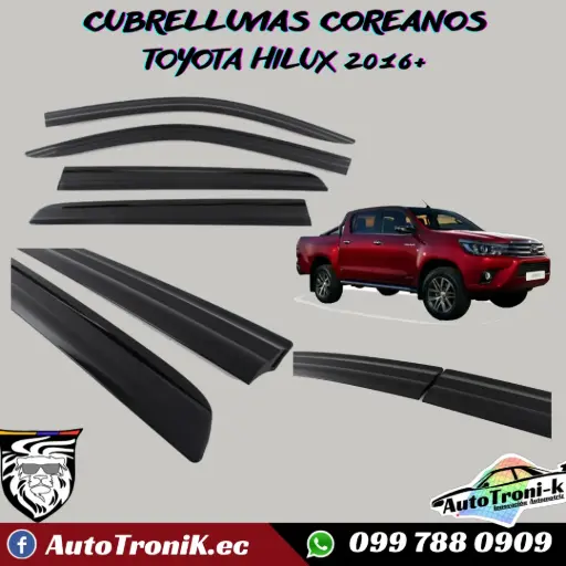 CUBRELLUVIAS COREANOS TOYOTA HILUX 2016+
