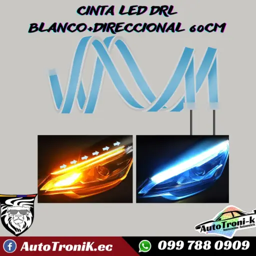 CINTA LED DRL BLANCO+DIRECCIONAL 60CM