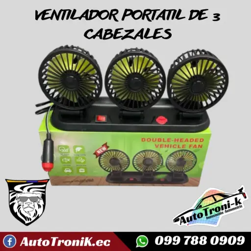 VENTILADOR PORTATIL DE 3 CABEZALES