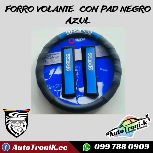 FORRO VOLANTE  CON PAD NEGRO AZUL