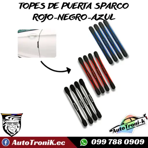 TOPES DE PUERTA SPARCO ROJO-NEGRO-AZUL