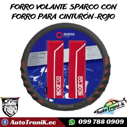 FORRO VOLANTE SPARCO CON FORRO PARA CINTURÓN-ROJO