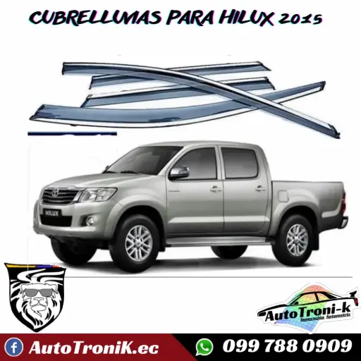 JUEGO DE CUBRELLUVIAS CROMADOS PARA HILUX 2015