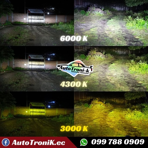 [ledA6] Focos led 3 colores H4 / Blanco - Amarillo - Ambar