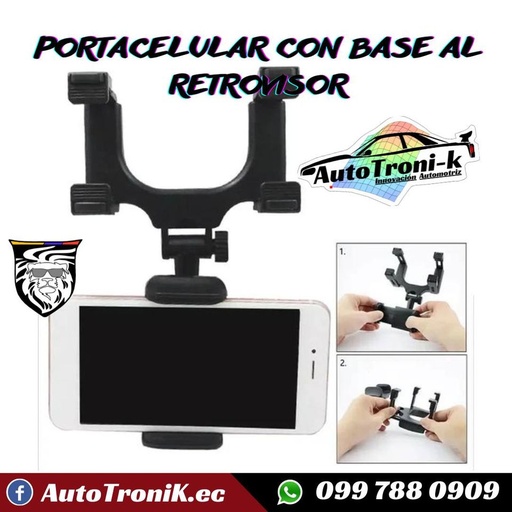 Portacelular con base al retrovisor