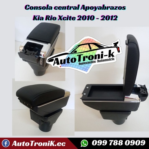 ✨ Consola Apoyabrazos ✅ Kia Rio Xcite 2010 - 2012💯