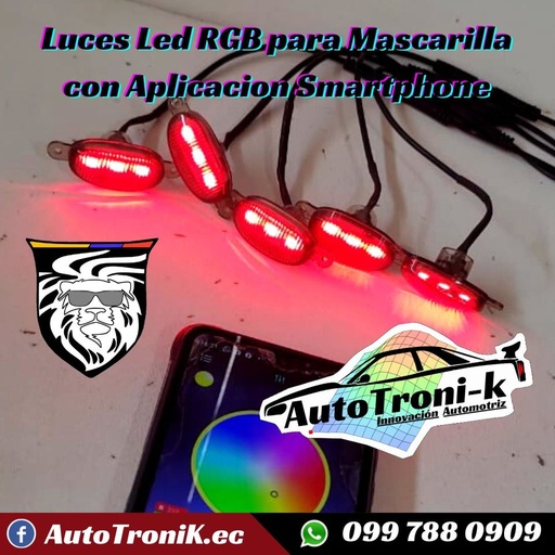 💯 Luces Led RGB para mascarilla ✅ Tipo RAPTOR✨