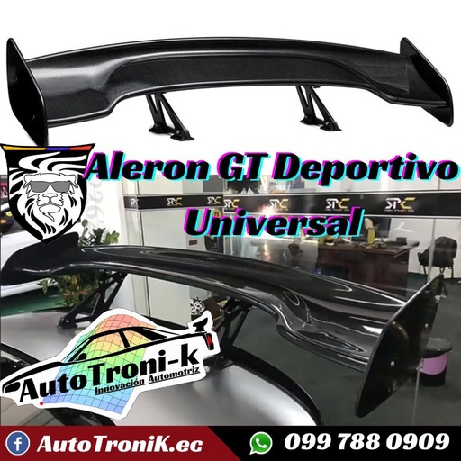 🔥 Alerón Deportivo GT 🏁 - Universal - Negro mate ✅