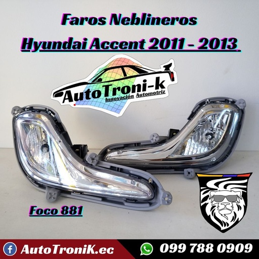 🔥 Faros neblineros Accent 2011-2013✨