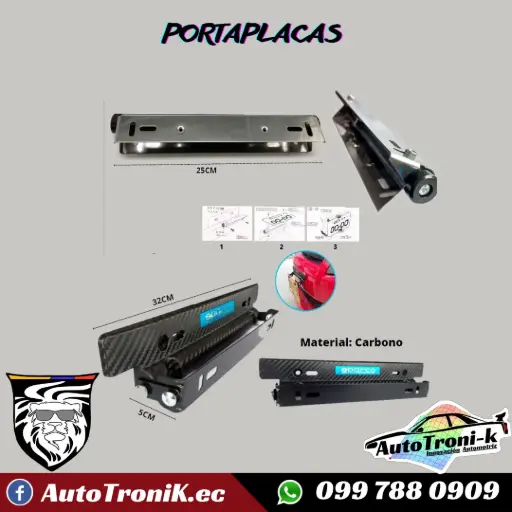 PORTAPLACAS DE ALUMINIO Y CARBONO